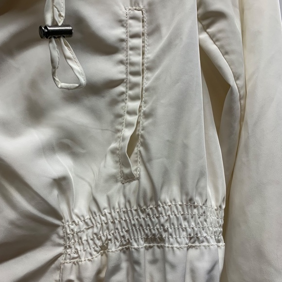 Linea Domani Womens Jacket White Ruched Lightweight Large (KH128) - Picture 3 of 8